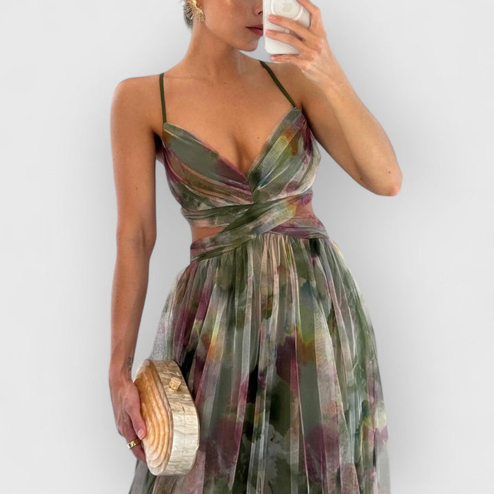 Nissa™ Floral Print Maxi Dress