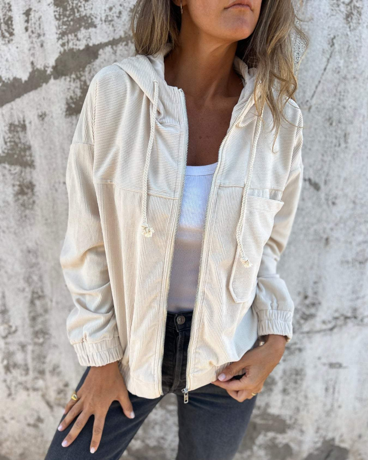 Ella™ Corduroy Hooded Jacket with Zipper