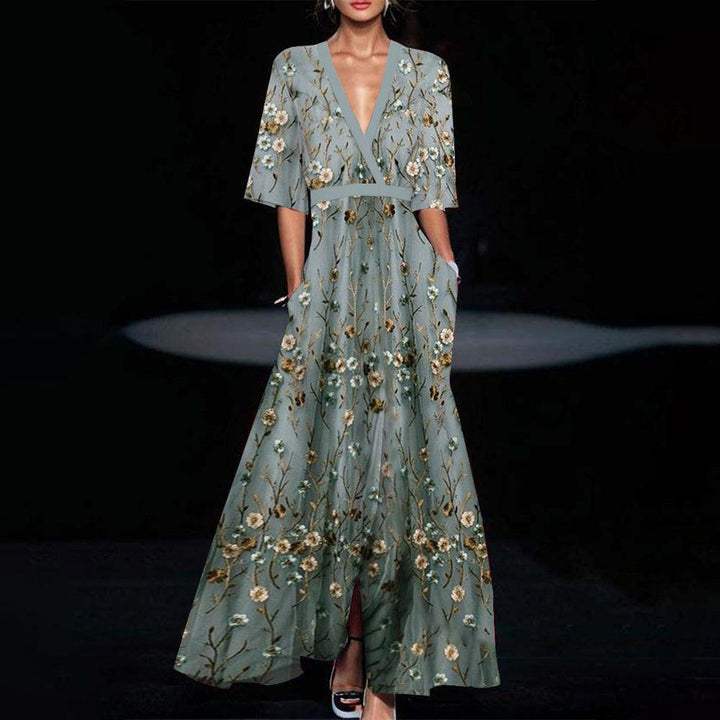 Lisa™ Elegant Floral Wrap Dress