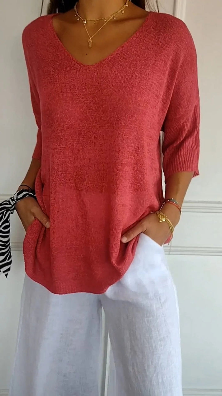 Vera™ | Knitted Top with Elegant V-Neck