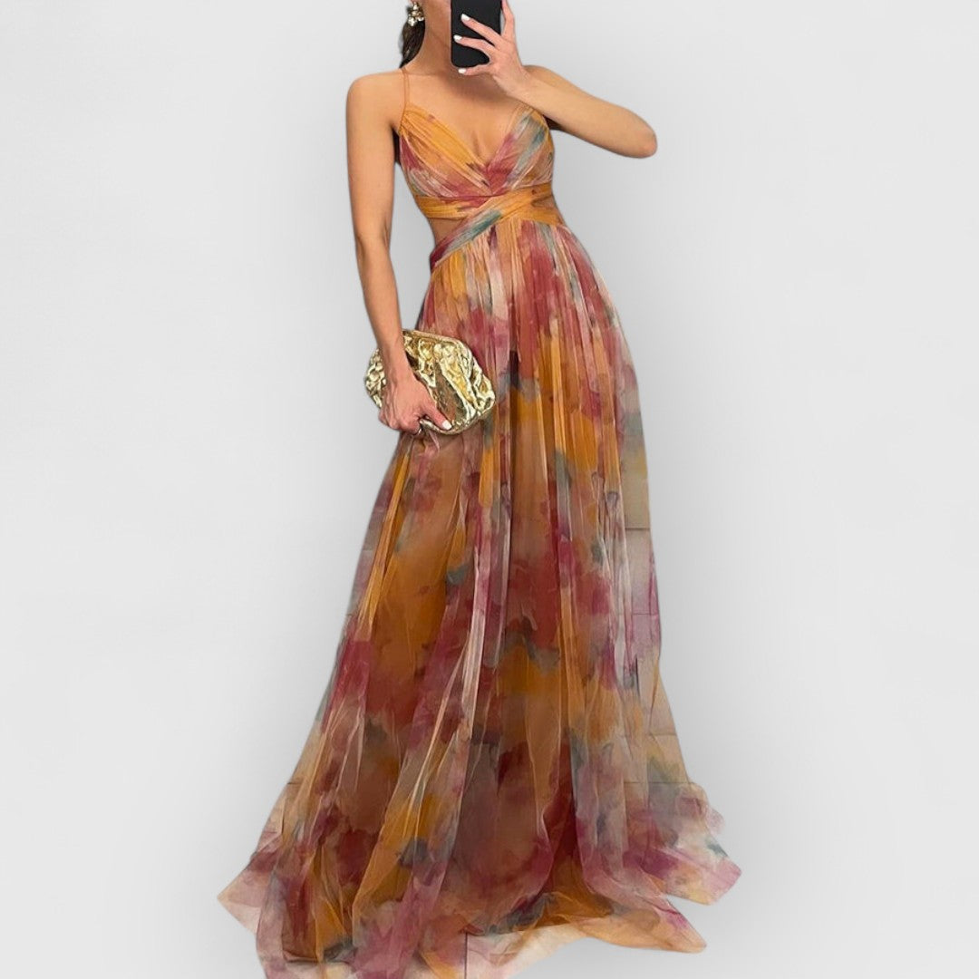 Nissa™ Floral Print Maxi Dress