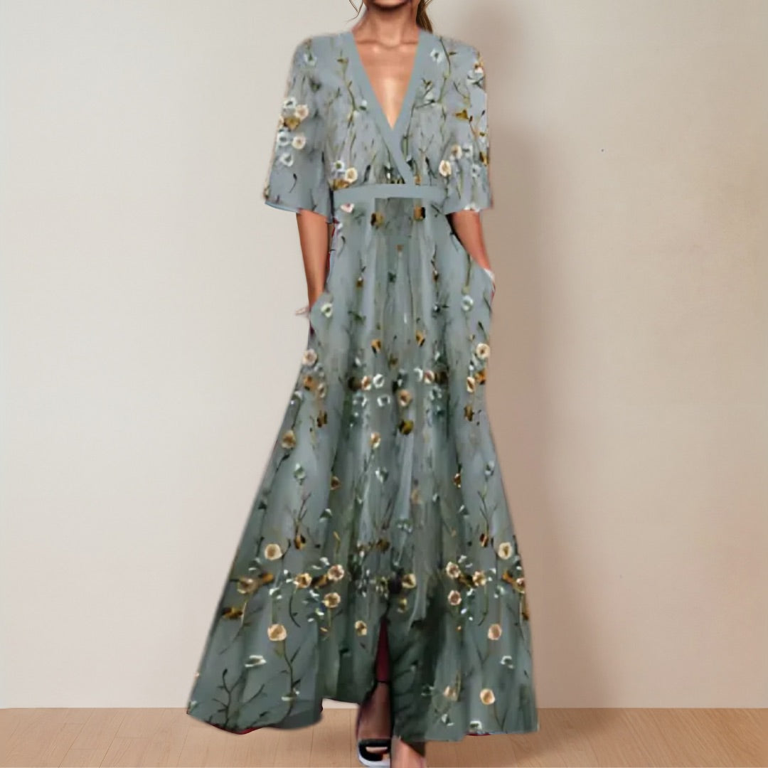 Lisa™ Elegant Floral Wrap Dress