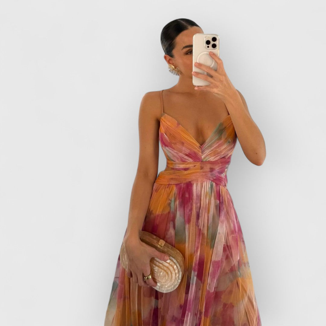 Nissa™ Floral Print Maxi Dress