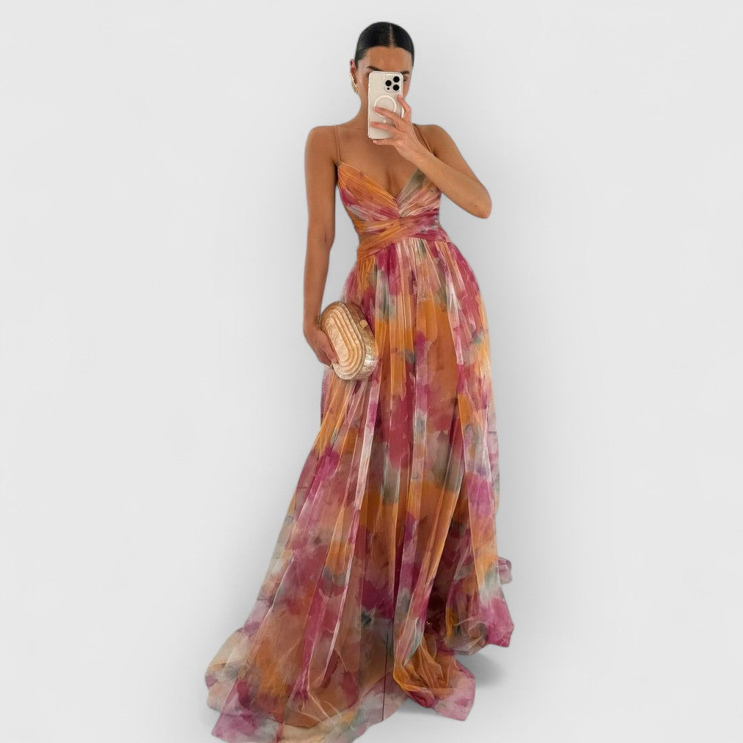 Nissa™ Floral Print Maxi Dress