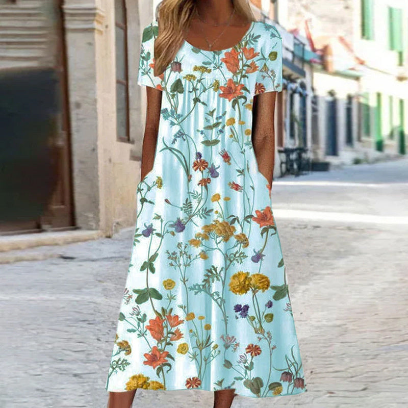 Laura™ Boho Floral Maxi Dress with Tummy Control