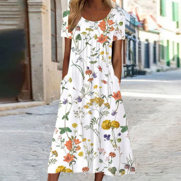 Laura™ Boho Floral Maxi Dress with Tummy Control