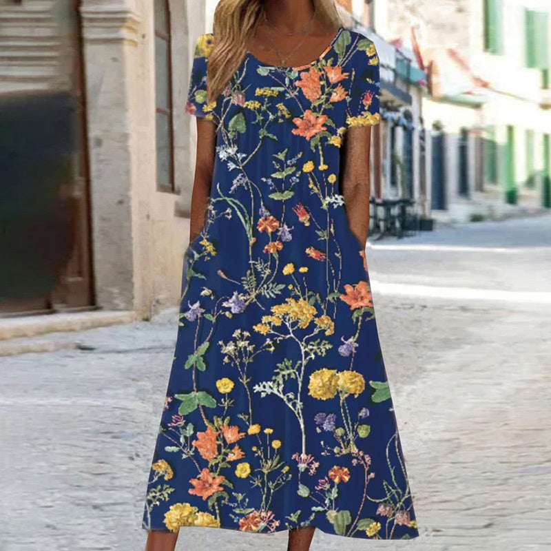 Laura™ Boho Floral Maxi Dress with Tummy Control