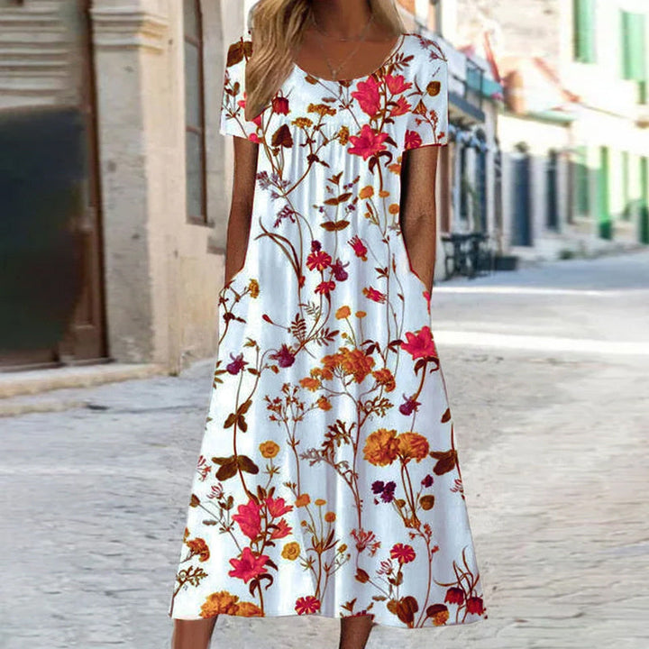 Laura™ Boho Floral Maxi Dress with Tummy Control