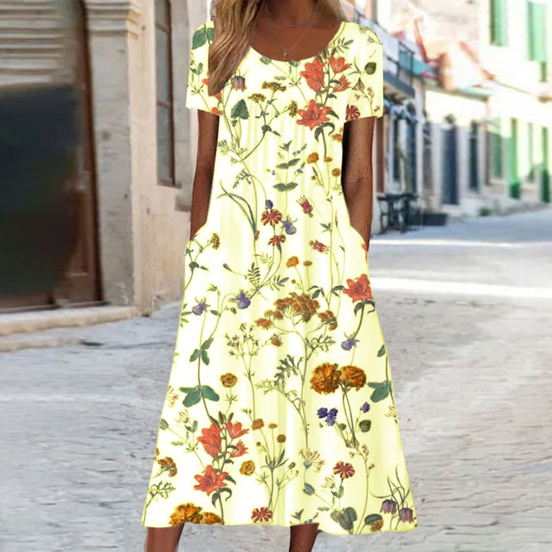 Laura™ Boho Floral Maxi Dress with Tummy Control