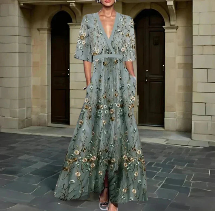 Lisa™ Elegant Floral Wrap Dress