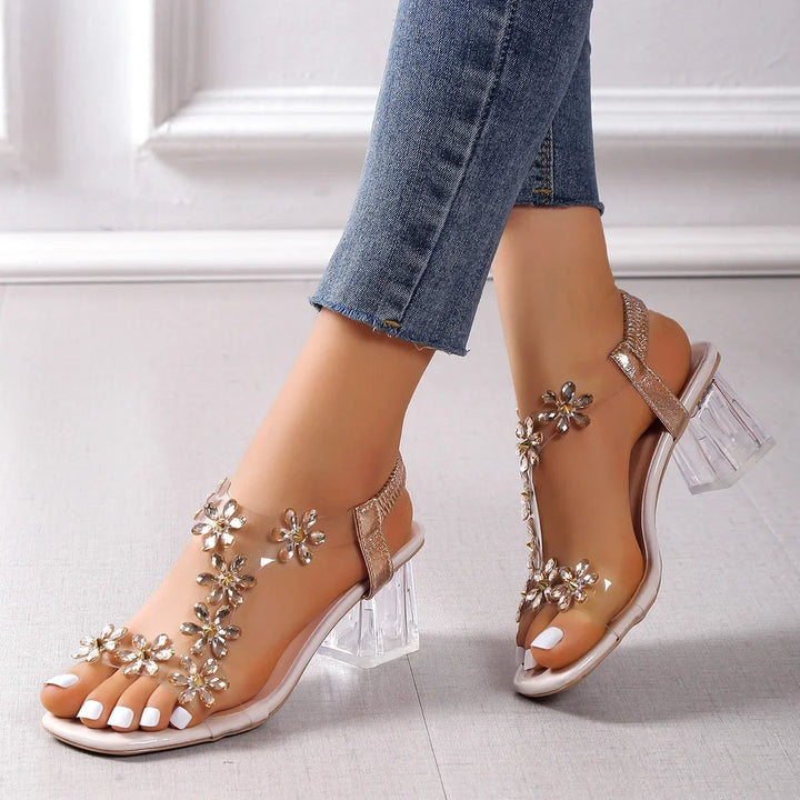 Back Strap Chunky Heel Sandals for Women