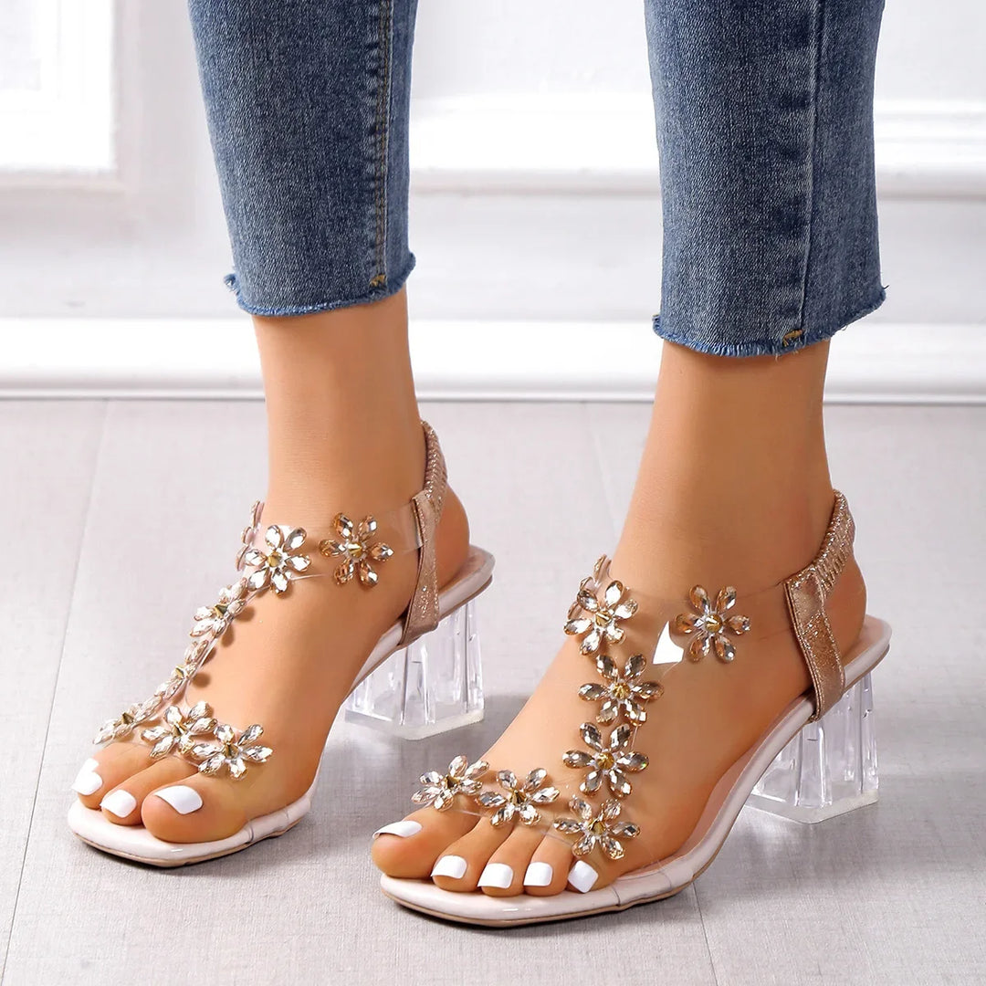 Back Strap Chunky Heel Sandals for Women