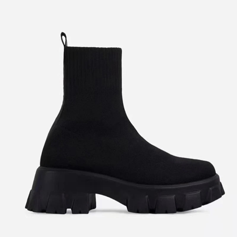 Women's Casual Heeled Sock Sneakers