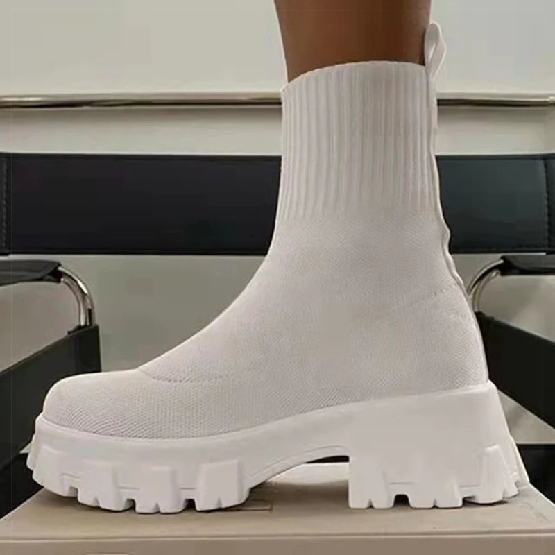 Women's Casual Heeled Sock Sneakers