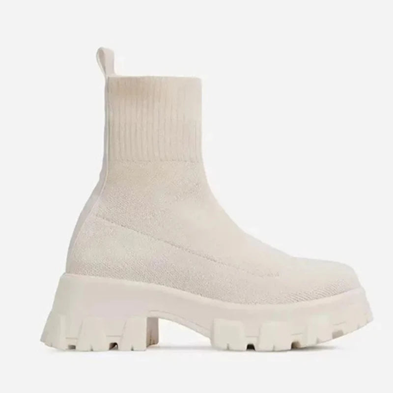 Women's Casual Heeled Sock Sneakers
