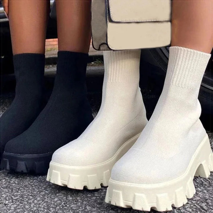 Women's Casual Heeled Sock Sneakers