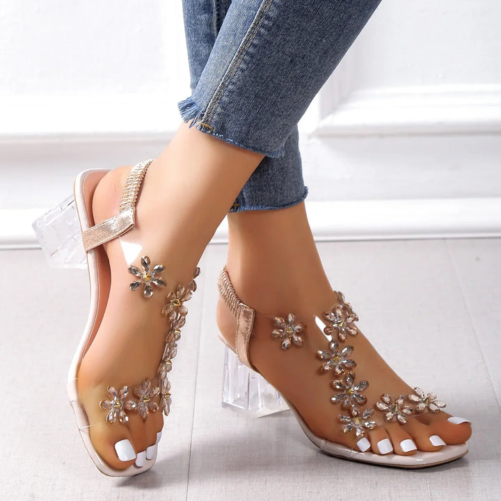 Back Strap Chunky Heel Sandals for Women