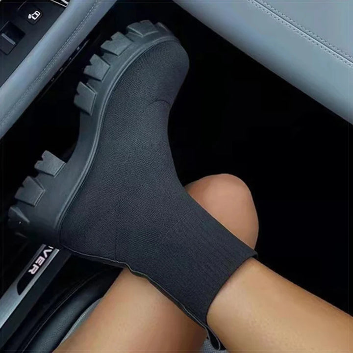 Women's Casual Heeled Sock Sneakers