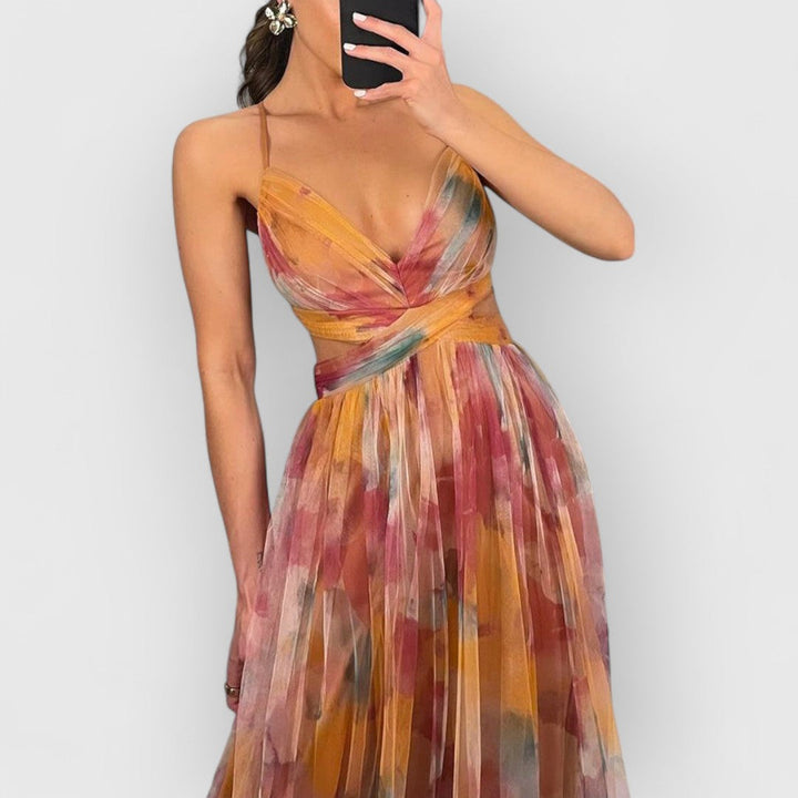 Nissa™ Floral Print Maxi Dress