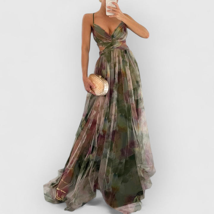 Nissa™ Floral Print Maxi Dress