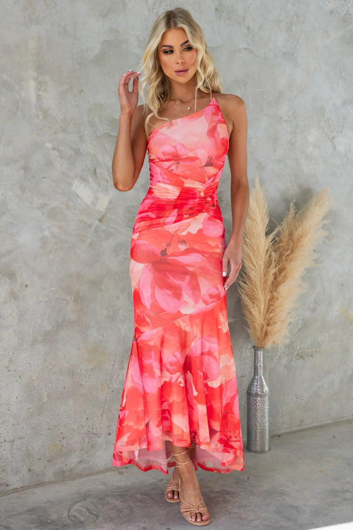 Xanthe Pleated Midi Dress — Elegant Wedding Guest Dress