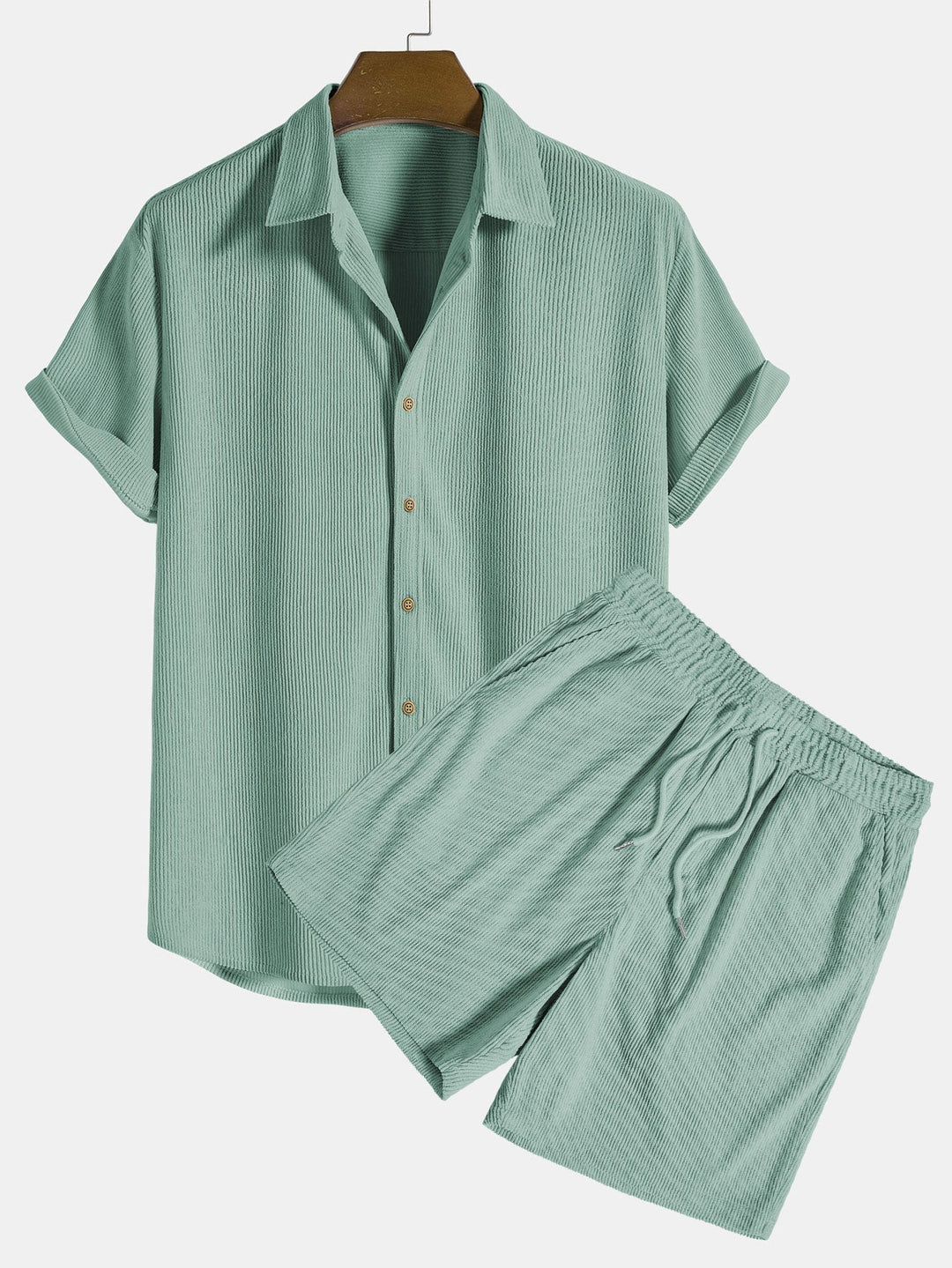 Pete tured Short Sleeve Shirt and Shorts Set