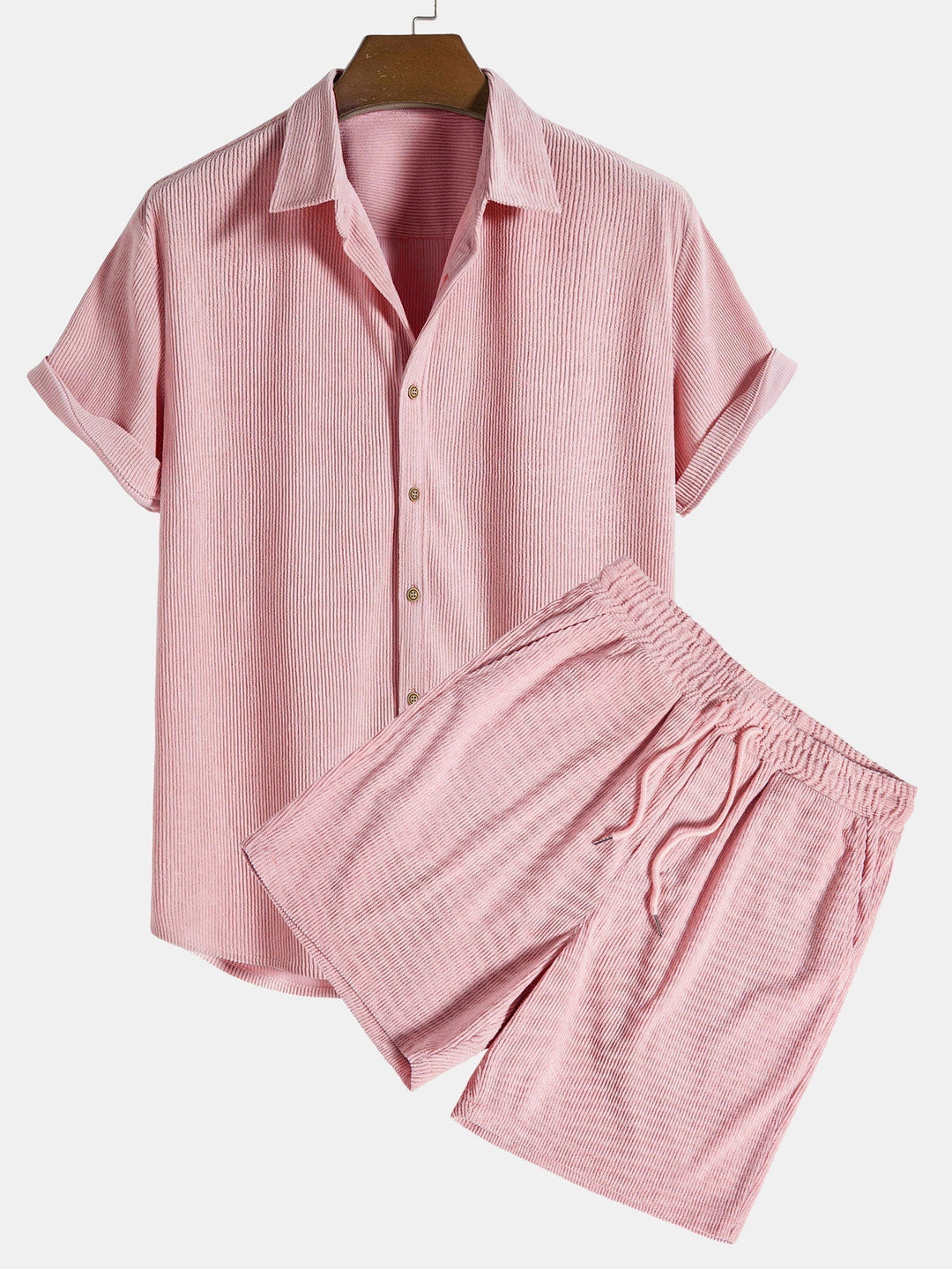 Pete tured Short Sleeve Shirt and Shorts Set